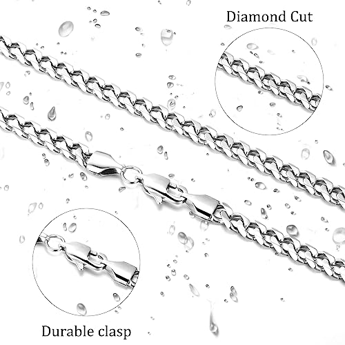 Matoa Mens Gifts - 5mm Silver Cuban Link Chain for Men - Mens Chain Necklaces - Stainless Steel Chain Necklaces for Men Women and Boys - Mens Chain 18, 20, 22, 24, 26, 28 Inch