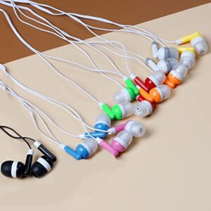 TJZXGUI 32 Pack Bulk Earbuds Headphones ，Wholesale Wired Earphones Disposable Ear Buds for School Classroom Students (Multi Colored)