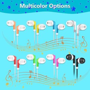 TJZXGUI 32 Pack Bulk Earbuds Headphones ，Wholesale Wired Earphones Disposable Ear Buds for School Classroom Students (Multi Colored)