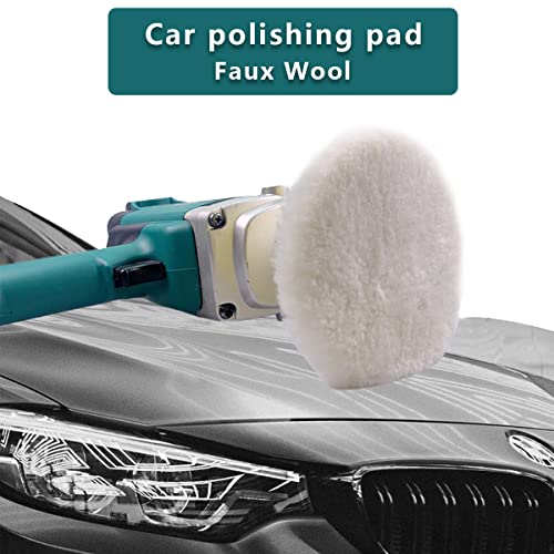 Ziciner 4 PCS Wool Polishing Buffing Pad, Polishing Buffing Wheel for Drill Buffer Attached with M14 Drill Adapter, Universal Accessories for Car Motorcycle Refrigerator Furniture Glass (6 Inch)