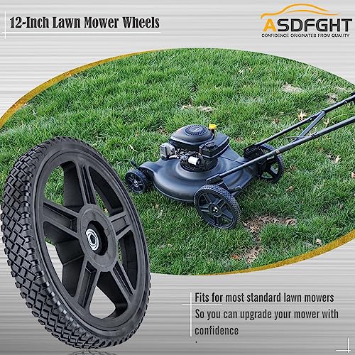 12-Inch Lawn Mower Wheels (2-pack) Fits Most Standard push Lawn Mowers, Inner and outer bearing structure - Includes Bolts, Nuts. (Also available in 6-in, 7-in, 8-in, 10-in and 14-in wheels)