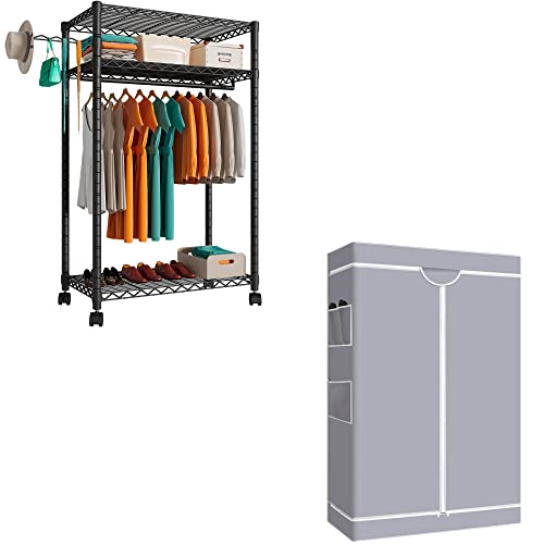 PUNION Rolling Garment Rack & Garment Rack Cover