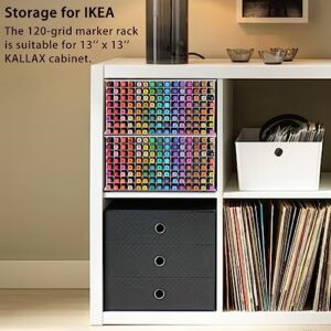 Krafetto Craft Marker Storage Rack, 120 Grids, Art Supplies Organizer Holder for Pen Marker