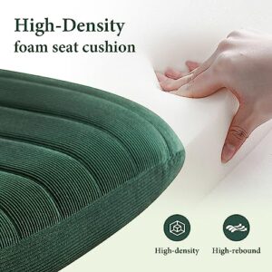 HoeuThien Armless Desk Chair No Wheels Wide Velvet Upholstered Office Chair Swivel Criss Cross Legs Large Seat Adjustable Height Accent Chair for Adults Dark Green