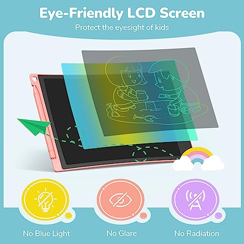 TECJOE 4 Pack LCD Writing Tablet, 8.5 Inch Colorful Doodle Board Drawing Tablet for Kids, Kids Travel Games Activity Learning Toys Birthday Gifts for 3 4 5 6 Year Old Boys and Girls Toddlers
