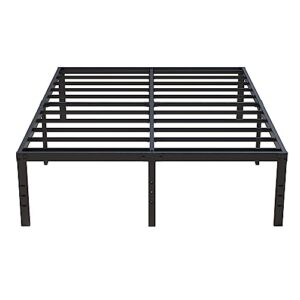 upcanso 18 inch california king bed frames no box spring need, platform cal king bed frame with high storage, eassy assembly 3,500 lbs heavy duty bedframes, black