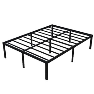 Upcanso 18 Inch California King Bed Frames No Box Spring Need, Platform Cal King Bed Frame with High Storage, Eassy Assembly 3,500 lbs Heavy Duty Bedframes, Black