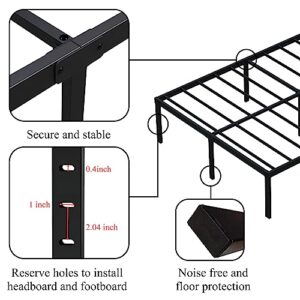 Upcanso 18 Inch California King Bed Frames No Box Spring Need, Platform Cal King Bed Frame with High Storage, Eassy Assembly 3,500 lbs Heavy Duty Bedframes, Black