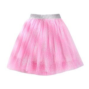 quick drying short pants for baby 2 to 10 years kids girls ballet floral skirts dress party tulle (hot pink, 2-3 years)