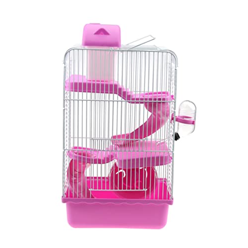 BESPORTBLE Hamster Cage Pet House Guinea Pig Villa Cage Small Animals Rabbit Cage Pink Luxury Travel Chinchilla Cage Villa Cage for Small Pets Pet Cage