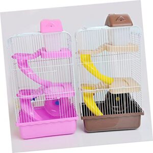 BESPORTBLE Hamster Cage Pet House Guinea Pig Villa Cage Small Animals Rabbit Cage Pink Luxury Travel Chinchilla Cage Villa Cage for Small Pets Pet Cage