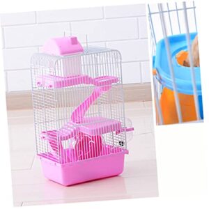 BESPORTBLE Hamster Cage Pet House Guinea Pig Villa Cage Small Animals Rabbit Cage Pink Luxury Travel Chinchilla Cage Villa Cage for Small Pets Pet Cage