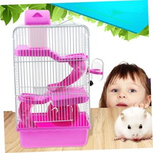 BESPORTBLE Hamster Cage Pet House Guinea Pig Villa Cage Small Animals Rabbit Cage Pink Luxury Travel Chinchilla Cage Villa Cage for Small Pets Pet Cage