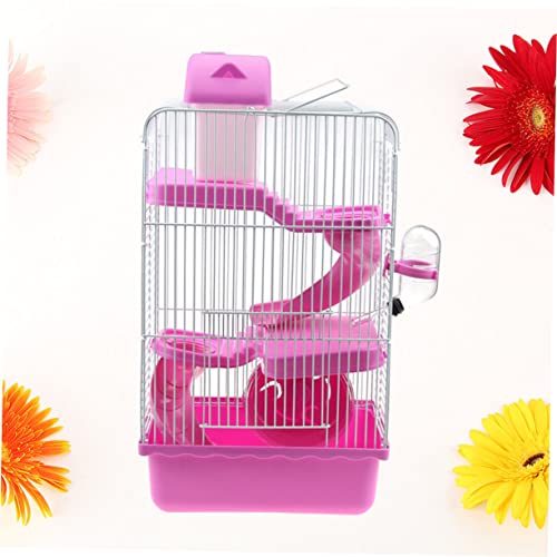 BESPORTBLE Hamster Cage Pet House Guinea Pig Villa Cage Small Animals Rabbit Cage Pink Luxury Travel Chinchilla Cage Villa Cage for Small Pets Pet Cage