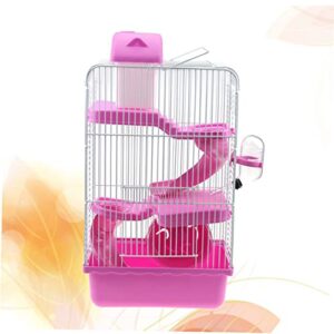 BESPORTBLE Hamster Cage Pet House Guinea Pig Villa Cage Small Animals Rabbit Cage Pink Luxury Travel Chinchilla Cage Villa Cage for Small Pets Pet Cage