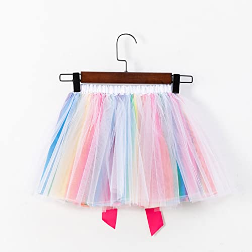 Athletic Short Pants for Baby Kids Girls Ballet Skirts Dress Party Patchwork Colour Tulle Dance (Hot Pink, 2-4 Years)