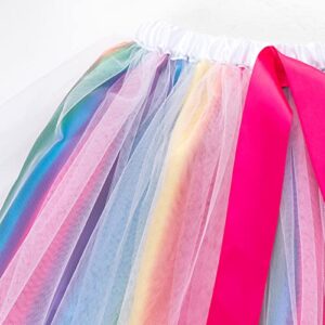 Athletic Short Pants for Baby Kids Girls Ballet Skirts Dress Party Patchwork Colour Tulle Dance (Hot Pink, 2-4 Years)