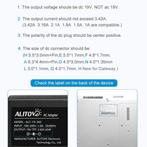 ALITOVE 65W 45W 33W Universal Laptop Charger,19V 3.42A-1.7A Monitor Power Supply Cord for Samsung LG TV HP Monitor Acer Spire Spin Chromebook Toshiba Satellite ASUS Gateway Harmon Kardon Speaker