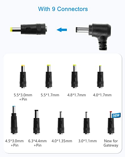 ALITOVE 65W 45W 33W Universal Laptop Charger,19V 3.42A-1.7A Monitor Power Supply Cord for Samsung LG TV HP Monitor Acer Spire Spin Chromebook Toshiba Satellite ASUS Gateway Harmon Kardon Speaker