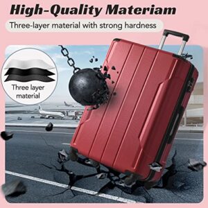 Merax Luggage Sets of 2 Suitcases With Wheels Expandable Lightweight, TSA Lock, Hardside Spinner Carry On Luggage, 20 28 inch Red