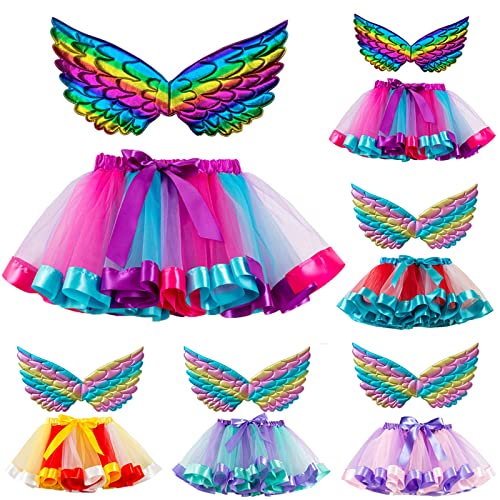 Pull On Short Pants for 2023 Baby Kids Girls Ballet Skirts Dress Party Rainbow Tulle Dance Skirt (Hot Pink, 9-11 Years)