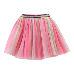 cartoon short pants for 2 to10 years baby kids girls ballet tie dye skirts dress party rainbow (hot pink, 2-3 years)