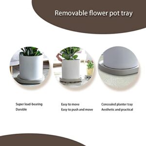 MYBAQ,Plant Tray with Wheels,Planter Caddy with Wheels,Plant Rollers for Outdoor Plants,Plant Caddy,Plant Roller Base,White,Suitable for Home, Living Room, Balcony, Patio and Garden