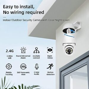 QAMY Optapower Light Bulb Security Camera,With Extension Link, Light Bulb Camera, 2.4g Wifi 360° PTZ Screw In Camera Light Socket Outdoor Works With Alexa & Google Assistant,Light Bulb Camera Outdoor