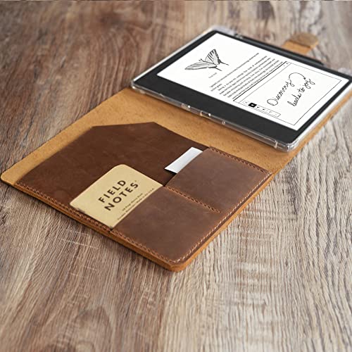 Personalized Leather Case for Kindle Scribe 10.2", Built-in stand Kindle Scribe Cover with Premium Pen Holder, Amazon Ereader Cover 607-SC