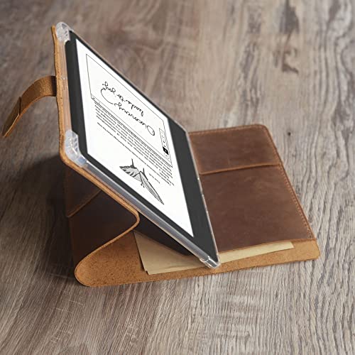 Personalized Leather Case for Kindle Scribe 10.2", Built-in stand Kindle Scribe Cover with Premium Pen Holder, Amazon Ereader Cover 607-SC