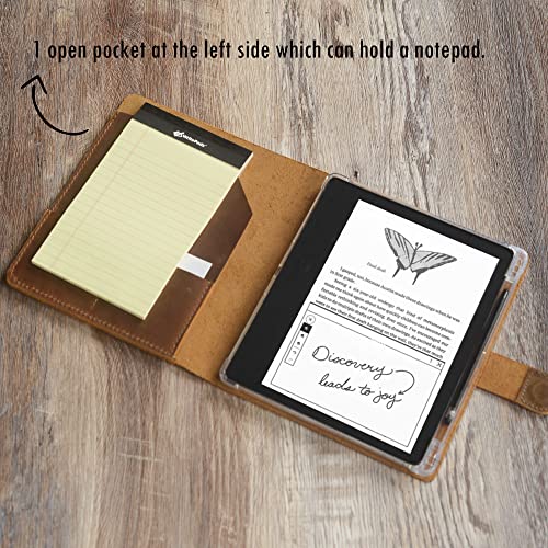 Personalized Leather Case for Kindle Scribe 10.2", Built-in stand Kindle Scribe Cover with Premium Pen Holder, Amazon Ereader Cover 607-SC