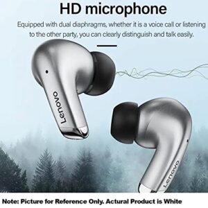 Lenovo Bluetooth Headphones Wireless Earbuds Thinkplus LivePods LP5 V5.0, Handsfree WaterProof Headphone 12Hrs Battery life with Charging Case Ergonomic Design Snug fit earbud Noise Reduction- White