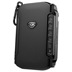 vaultek lifepod x micro weatherproof electronic lockbox secure travel case rugged mini portable case with backlit keypad (covert black)