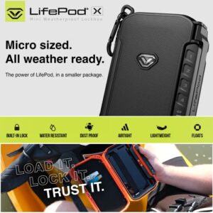 VAULTEK LifePod X Micro Weatherproof Electronic Lockbox Secure Travel Case Rugged Mini Portable Case with Backlit Keypad (Covert Black)