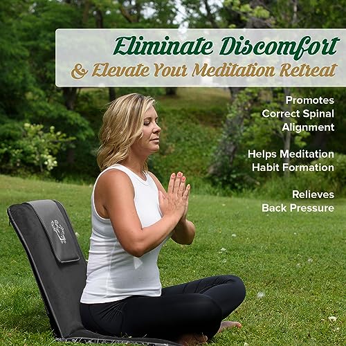 Japanese Meditation Floor Chair with Back Support for Adults - Premium Meditation Chair with Adjustable & Foldable Back for Seating, Yoga & Gaming — Folding Backjack Chairs with Backrest for Adults