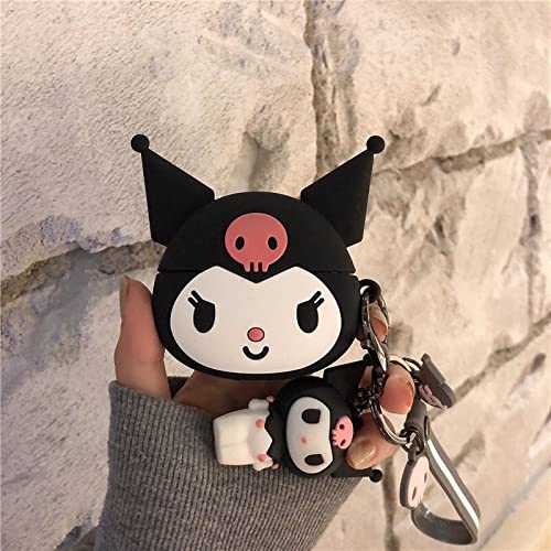 Cute Kurom Case for Airpods 3nd Generation, Soft Silicone Anime Designed Funny 3D Cartoon Character Airpod 3 Case with Lanyard Keychain Protective Cover for Women Girls Teens Boys Air pods 3 case