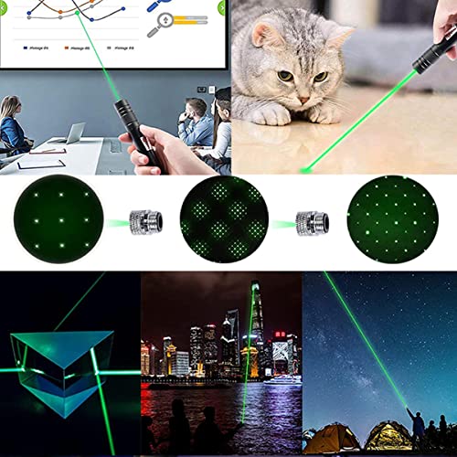 IVVTRYI Green Laser Pointer, Long-Range high-Power Laser Pointer, Adjustable Mode, 2000 Meters Handheld Laser Pointer, Suitable for Camping, Hiking, Emergency, USB Charging