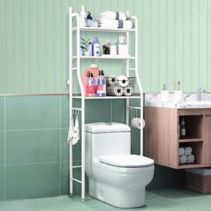 JOCHER 3-Tier Over The Toilet Storage Rack,Bathroom Shelf Organizer Over Toilet Storage,Above Toilet Storage Rack,Space Saver,Easy to Assemble,Fit Most Toilets,25.4" W x 9.85" D x 60" H(White)