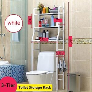 JOCHER 3-Tier Over The Toilet Storage Rack,Bathroom Shelf Organizer Over Toilet Storage,Above Toilet Storage Rack,Space Saver,Easy to Assemble,Fit Most Toilets,25.4" W x 9.85" D x 60" H(White)