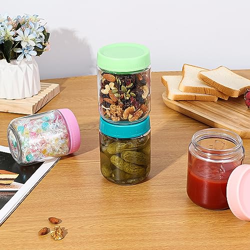 4 Pack Mason Jars 16 oz with Lids, Glass Jar with Screw Lid and Mesurement Marks, Glass Jars with Airtight Lids for Overnight Oats, Pickles, Salad, Spice, Candy, Jam, Seasoning, Meal Prep Containers