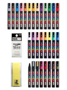 posca paint marker pen 29 colors set with original mark sticky note and medium point(pc5m)