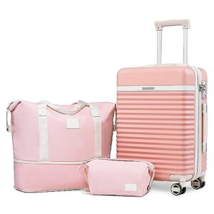 joyway luggage 20 inch carry on luggage sets, expandable suitcase set with spinner wheel and tsa lcok, hard shell 3 piece luggage sets for travel