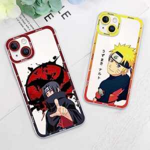 2 Pack Japanese Anime Case for iPhone 13 mini Clear Case 5.4", Cool Manga Cute Pattern Design, Cartoon Character Cases for Men Boys Women Girls Kids, Soft TPU Funda for iPhone13 Mini, Transparent