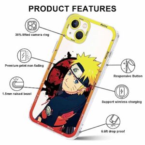 2 Pack Japanese Anime Case for iPhone 13 mini Clear Case 5.4", Cool Manga Cute Pattern Design, Cartoon Character Cases for Men Boys Women Girls Kids, Soft TPU Funda for iPhone13 Mini, Transparent