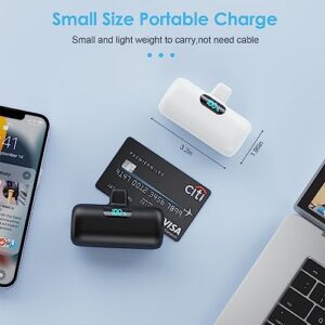 [2 Pack]Small Portable Charger for iPhone,Upgraded 5000mAh PD Fast Charging Power Bank,Cute Mini Portable Phone Charger Battery Pack Compatible with iPhone 14/14 Pro Max/13/13 Pro/12 Pro/11/XR/X/8 etc