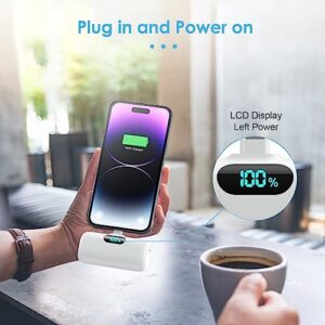 [2 Pack]Small Portable Charger for iPhone,Upgraded 5000mAh PD Fast Charging Power Bank,Cute Mini Portable Phone Charger Battery Pack Compatible with iPhone 14/14 Pro Max/13/13 Pro/12 Pro/11/XR/X/8 etc