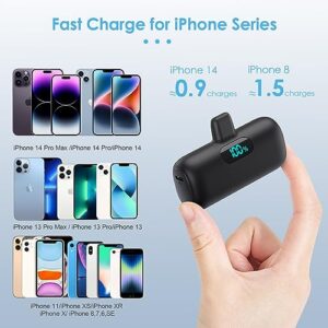 [2 Pack]Small Portable Charger for iPhone,Upgraded 5000mAh PD Fast Charging Power Bank,Cute Mini Portable Phone Charger Battery Pack Compatible with iPhone 14/14 Pro Max/13/13 Pro/12 Pro/11/XR/X/8 etc