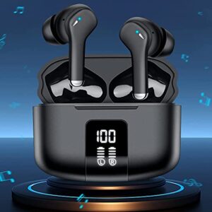 true wireless earbuds with 4 mic, 5.3 bluetooth headphones with dual led power display, 35h playtime in-ear earphones with microphone , ipx5 waterproof ear buds for android ios gaming laptop tv sport