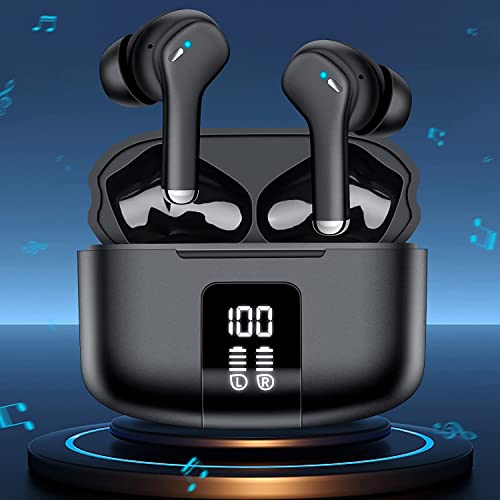 True Wireless Earbuds with 4 Mic, 5.3 Bluetooth Headphones with Dual LED Power Display, 35H Playtime in-Ear Earphones with Microphone , IPX5 Waterproof Ear Buds for Android iOS Gaming Laptop TV Sport