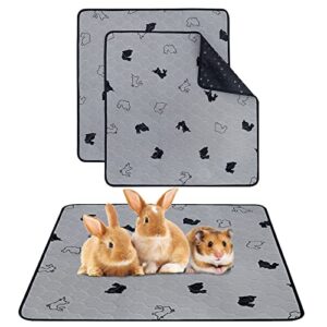 guinea pig cage liners, 2pack washable fleece guinea pig bedding, waterproof reusable & super absorbent anti slip guinea pig pee pad for rabbits, hamster rat small animals pet, guinea pig accessories